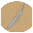 Silverfeather logo, a silver coloured feather on brushed light brown background shaped like a trophy mount